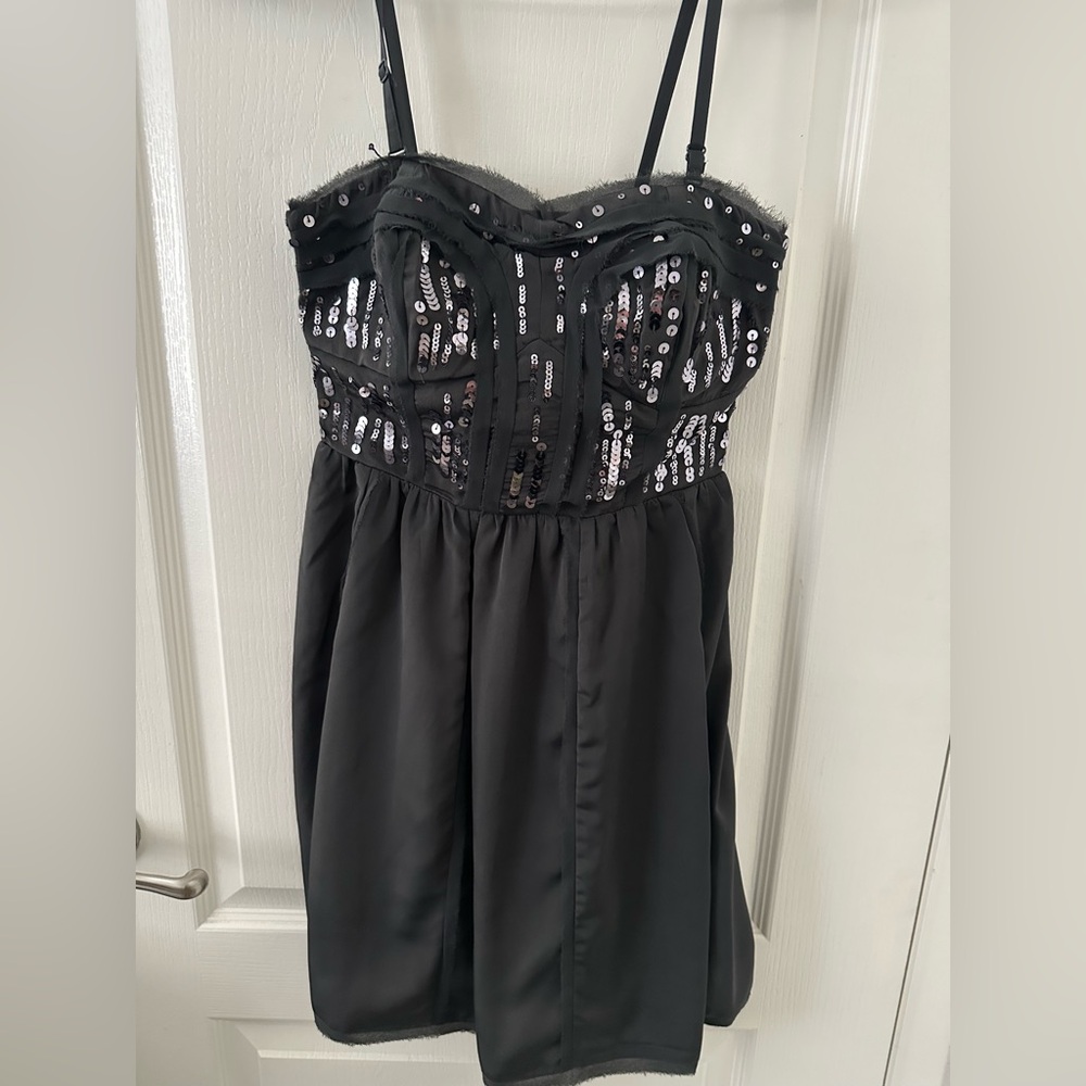 American Eagle Outfitters Black Smocked Dress